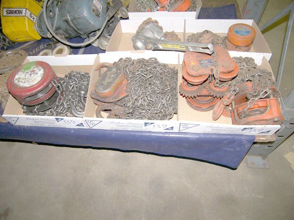 3x Elephant etc manual chain hoists - Located at P...