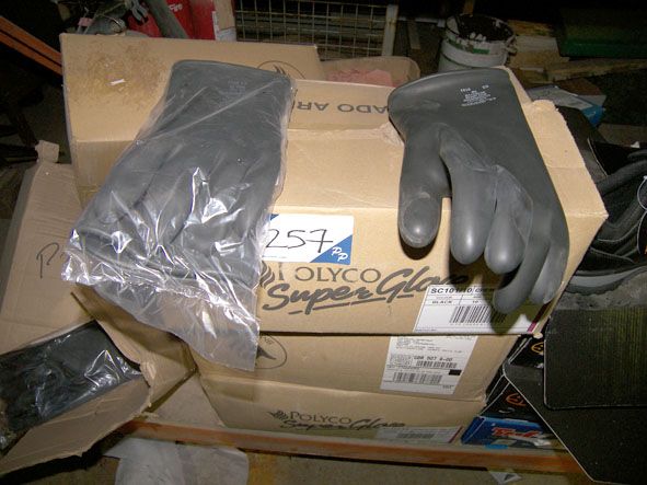 60 pairs Polyco SuperGlove size 10 black rubber gl...