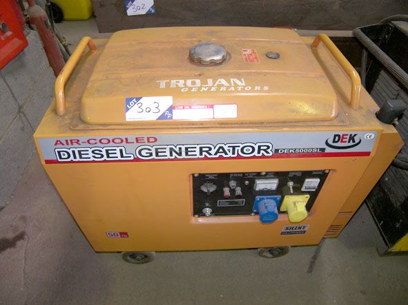 Trojan DEK500SK air cooled diesel generator, 4.5kW...