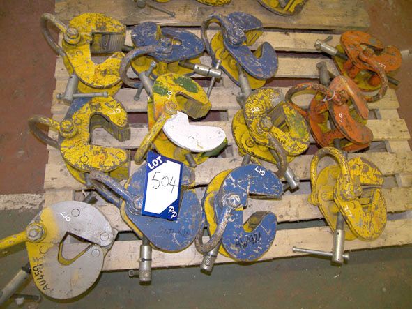 12x Riley etc sheet metal plate lifters, 3000kg sw...