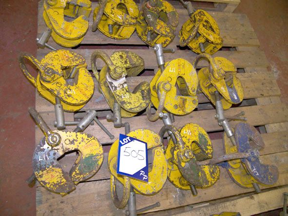 12x Riley etc sheet metal plate lifters, 3000kg sw...