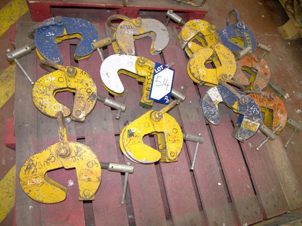 12x Riley etc sheet metal plate lifters, 1000kg sw...