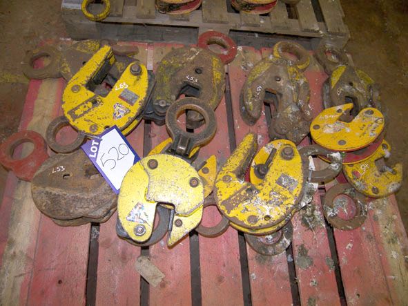 12x Camlock etc sheet metal plate lifters to 6 ton...