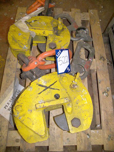 Pair Camlock sheet metal plate lifters, 10 ton swl...