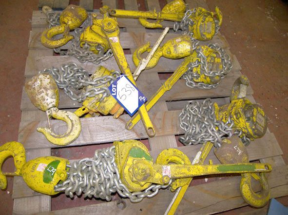 3 Pairs Yale 6 ton swl manual block & tackle pulle...