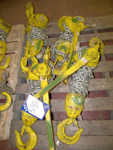 2 Pairs Yale 6 ton swl manual block & tackle pulle...