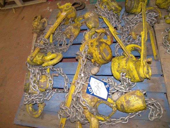 3 Pairs Yale 6 ton swl manual block & tackle pulle...