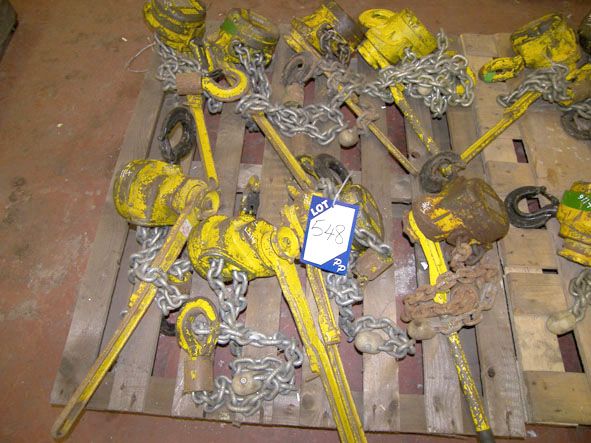 8x Yale 3 ton swl manual block & tackle pulleys (t...