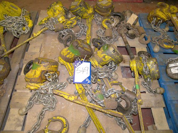 8x Yale 3 ton swl manual block & tackle pulleys (t...