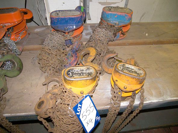 2x Prolift & 2x Nitchi 3 ton swl manual chain hois...