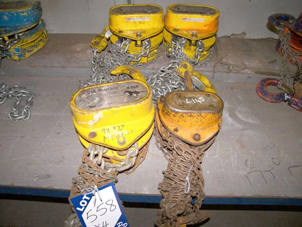 4x SHA Mustang, Yale etc 3 ton swl manual chain ho...