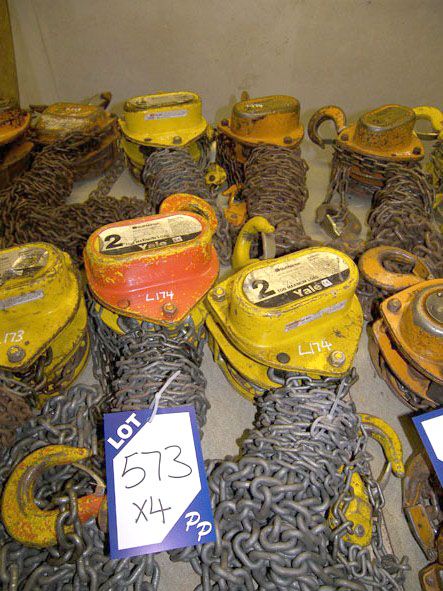 Prolift & 3x Yale 2 ton swl manual chain hoists -...
