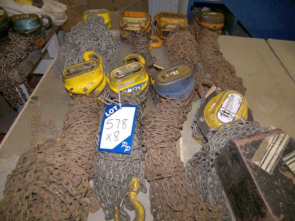 5x Yale, Prolift etc 1 ton swl manual chain hoists...