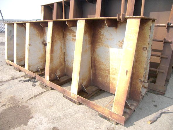Steel berth stool, 5.5m long x 1.6m high (approx),...
