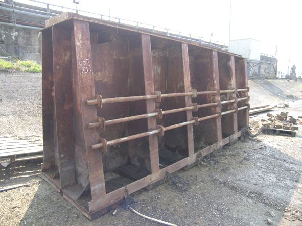 Steel berth stool, 5.5m long x 2.2m high (approx),...
