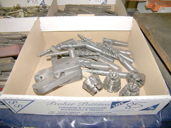 Qty collets, end mills, tapered drills etc - Locat...