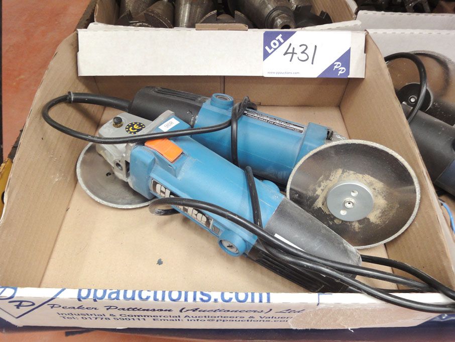 2x Clarke 4 1/2" angle grinder, 500W, 10000rpm, 24...