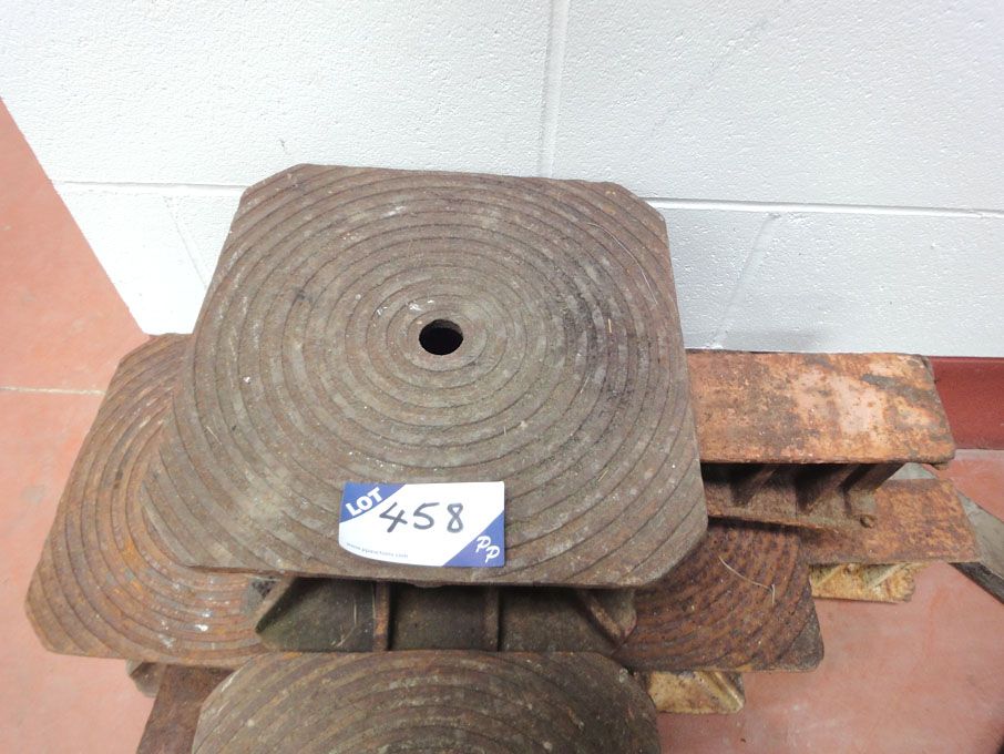 4x steel ship building wedges, 350x350mm platform...