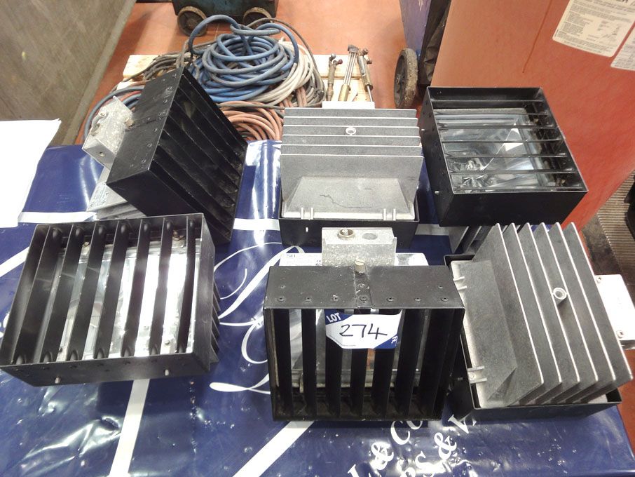 6x Sill aluminium body halogen flood lights, 110v-...