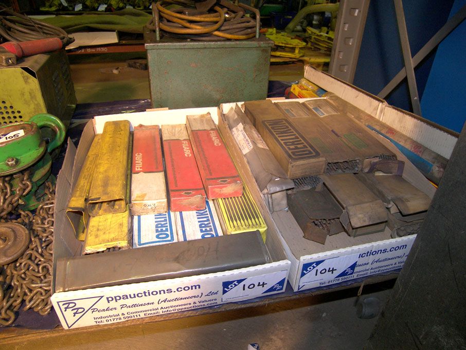 Qty various welding rods as lotted