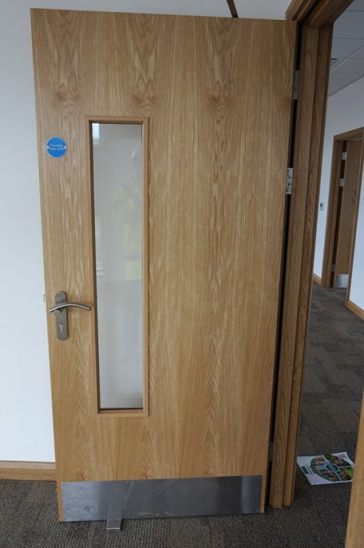 5x 36.5x80" approx light oak laminate fire safety...