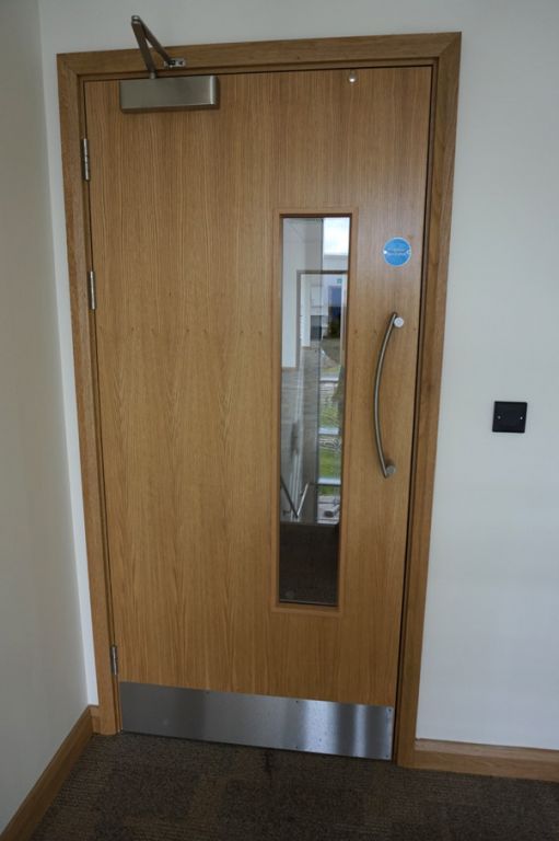 4x 36.5x80" approx light oak laminate fire safety...