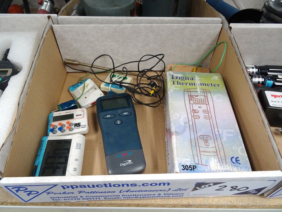 Qty various digital thermometers, timers etc - Lot...
