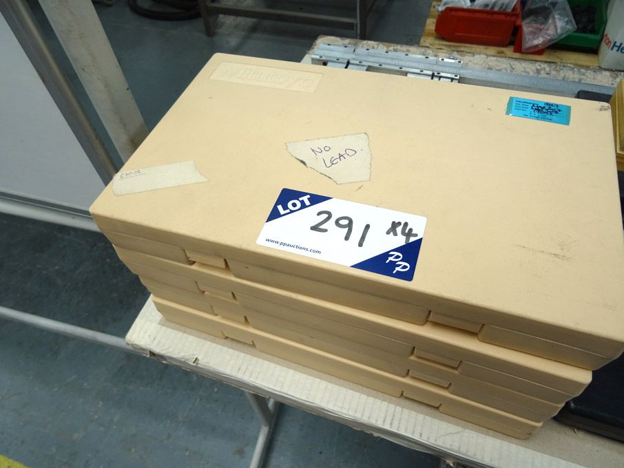 4x Mitutoyo 0-25mm digital micrometers in cases -...