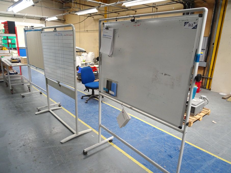 3x freestanding flip round whiteboards, 1200x1000m...