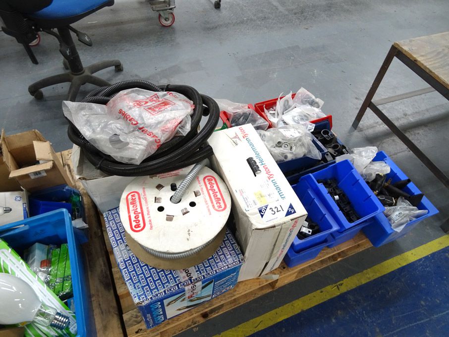 Qty various conduit, clamping etc on pallet - Lot...