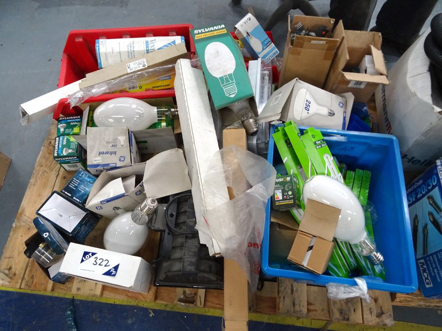 Qty various lamps, bulbs, light fittings etc on pa...