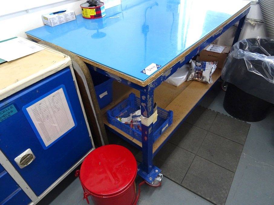 Mobile metal framed workbench, 1500x1000mm - Lot l...