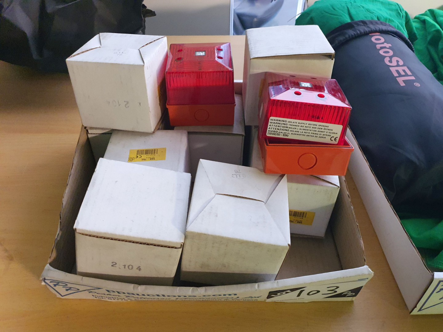 8x RS 566-752 red alarm lights (boxed)