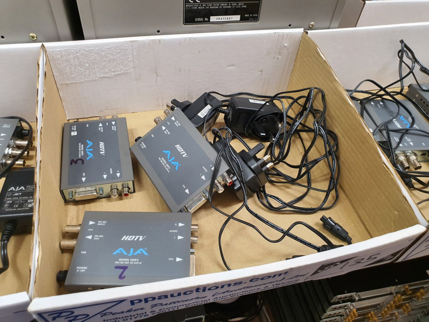 3x AJA HDTV HDP2 HD / SD-SDi to DVID convertors