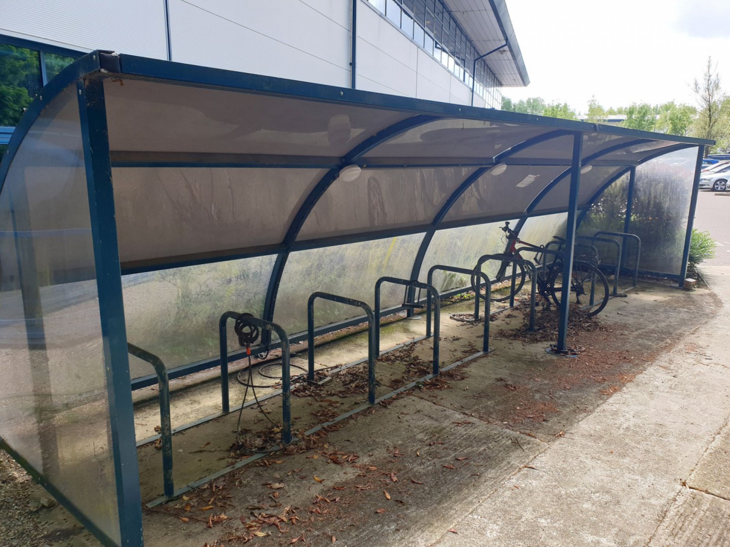 Modular bike shelter & bike stands, perspex cover,...