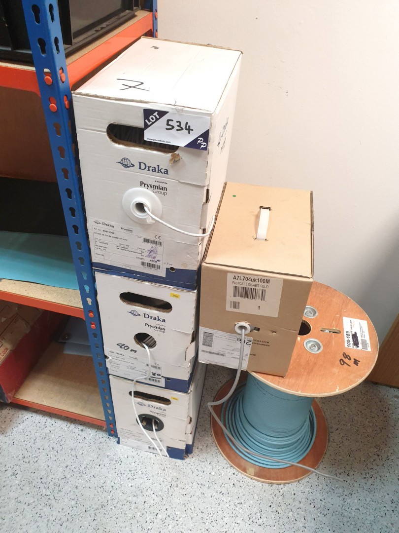 Qty various network cable on reel inc: CAT6 Gigabi...