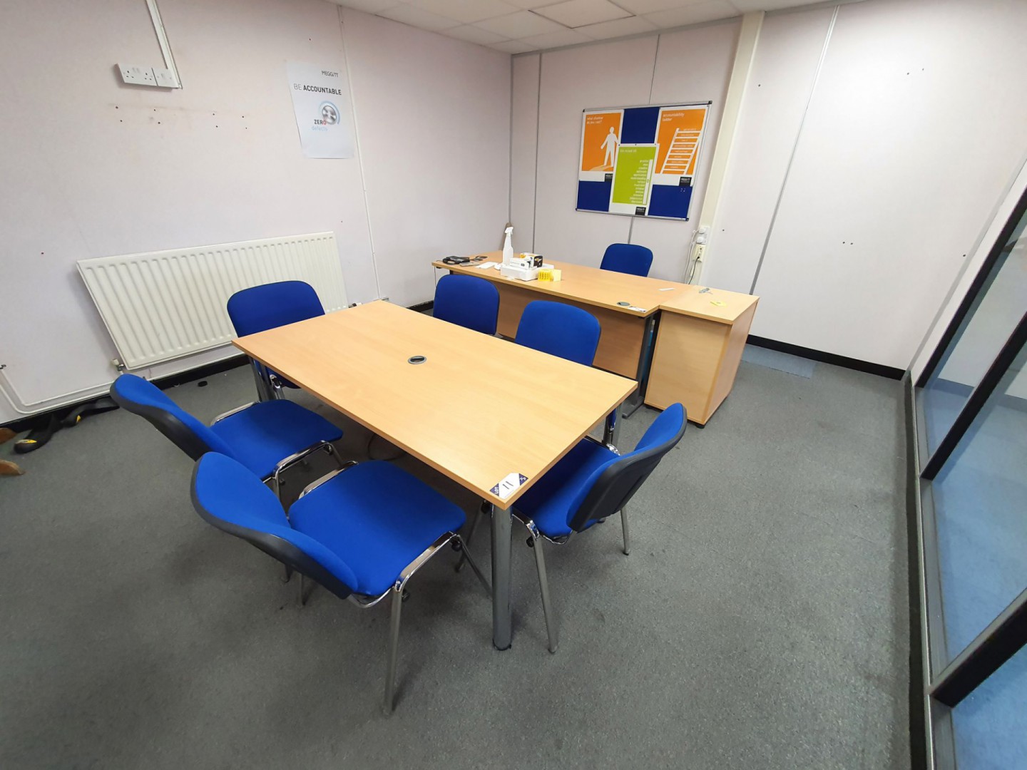 1800x800mm beech effect desk, 1600x800mm beech eff...