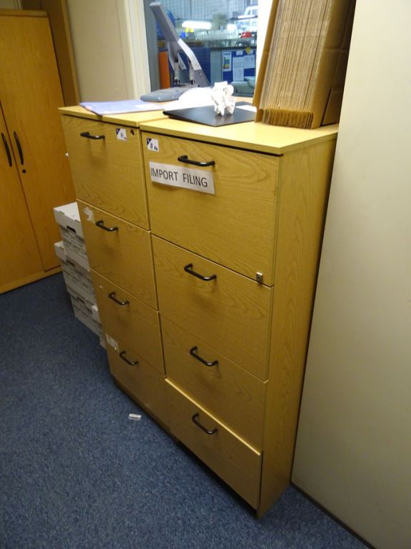 4x light oak veneer 4 drawer filing cabinets (cont...