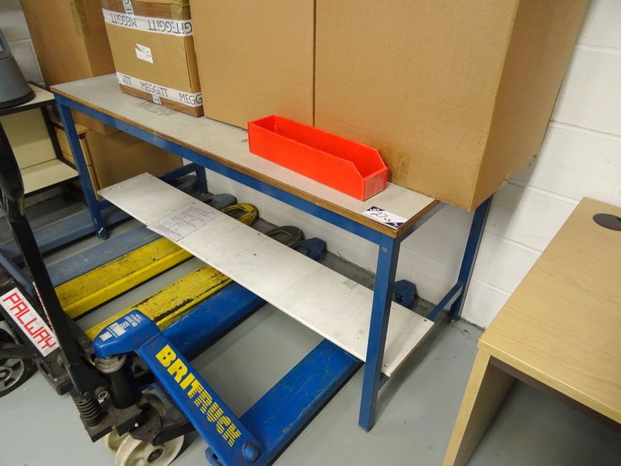 Beige laminate top work / packing tables, 2x 180mm...