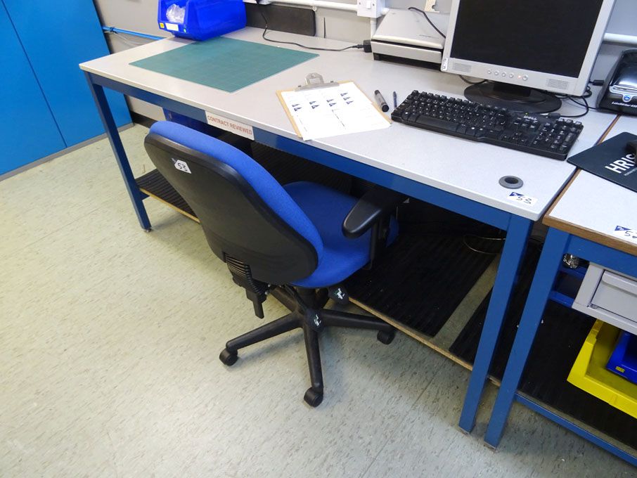 1800x750mm workshop table with swivel chair