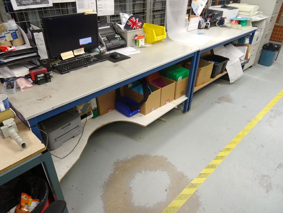 2x laminate top packing tables, 1800x750mm