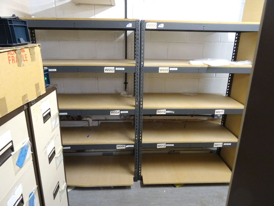 2 bays boltless light duty racking, 1200x460x1850m...