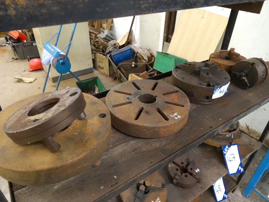 6x face plates, 3 jaw chuck etc to 300mm dia appro...