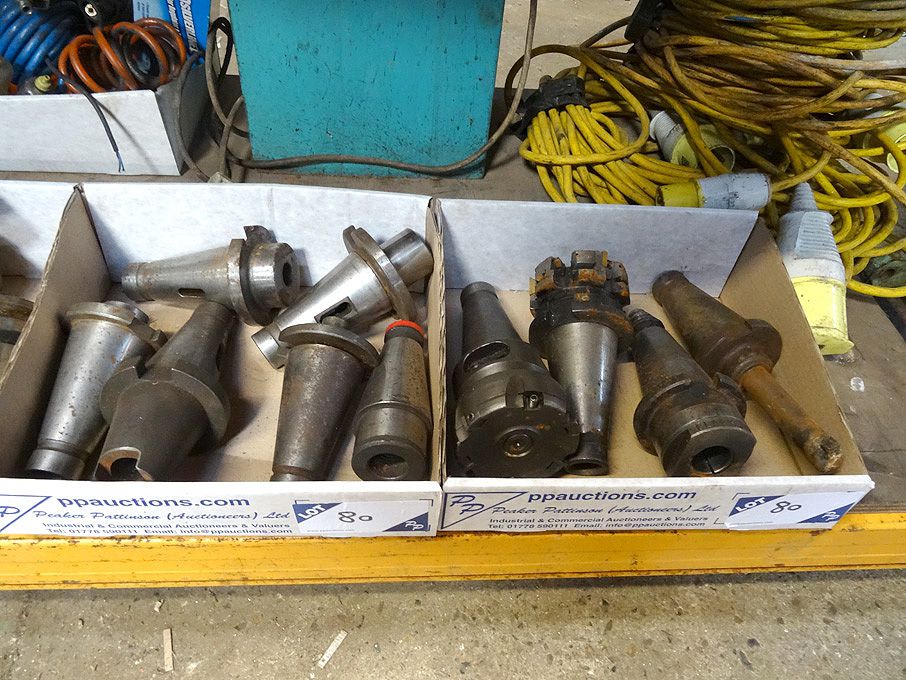 Qty various Int 50 taper tool holders in 2 boxes