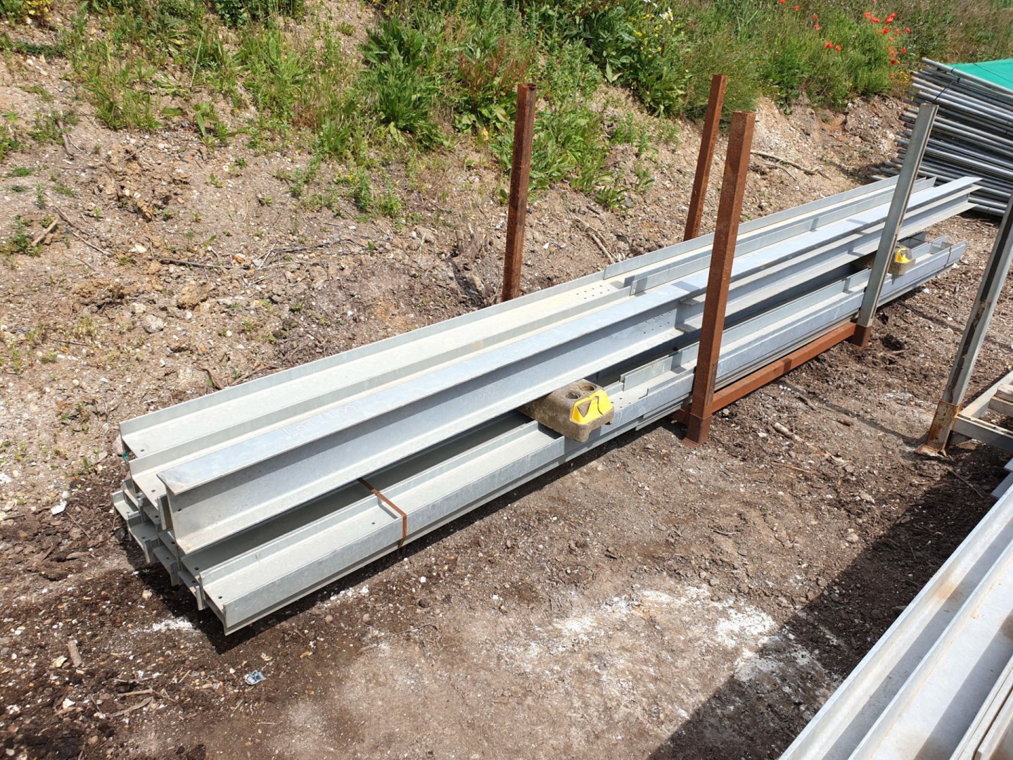 Qty various galvanised steel channels / RSJ's in s...