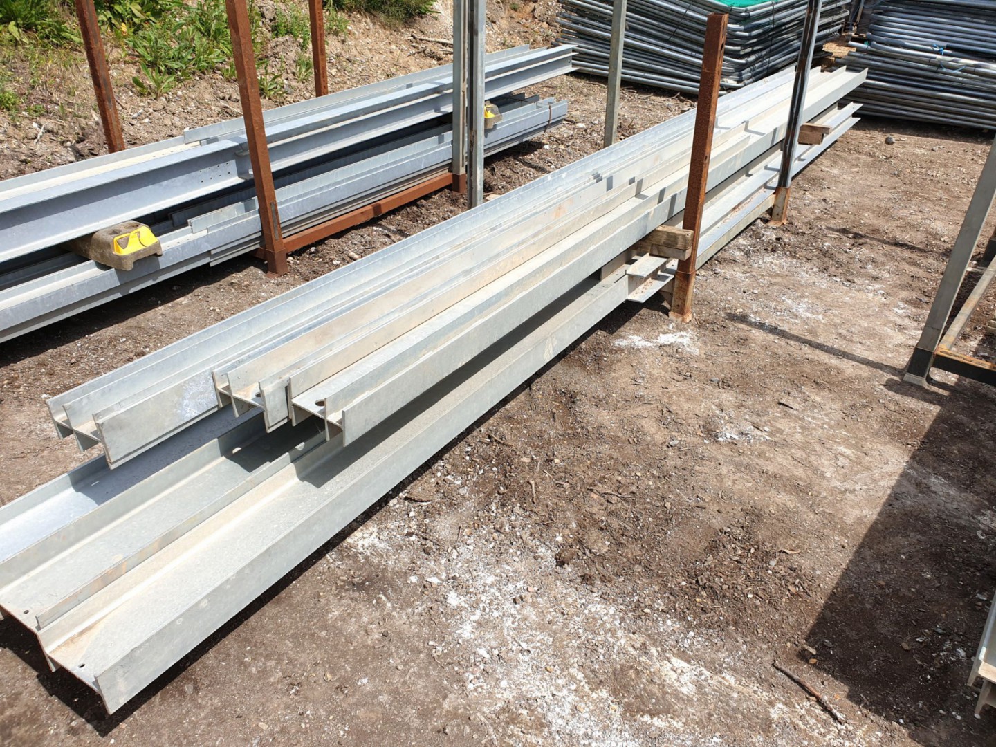 Qty various galvanised steel channels / RSJ's in s...