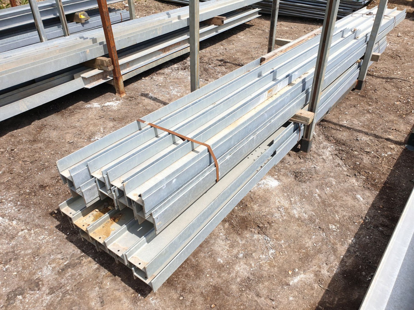 Qty various galvanised steel channels / RSJ's in s...