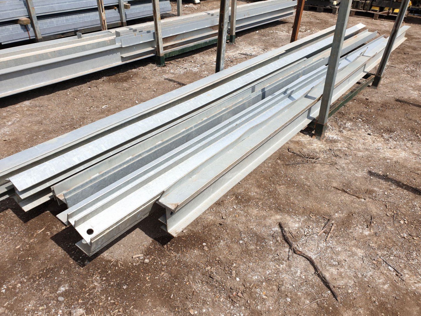 Qty various galvanised steel channels / RSJ's in s...
