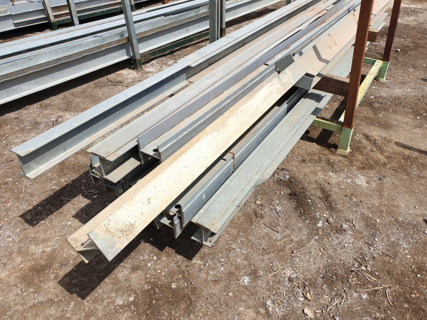 Qty various galvanised steel channels / RSJ's in s...