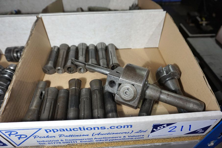 Qty various R8 collets, boring tools etc